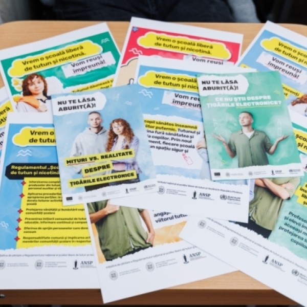 Proiectul „Școala fără tutun și nicotină” pilotat în cinci instituții de învățământ general